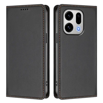  For Oppo Find X9 5G / Oppo Find X10 E 5G Læder Wallet Case med Magnetlukning RFID-blokerende Telefonbeskyttelse - Sort