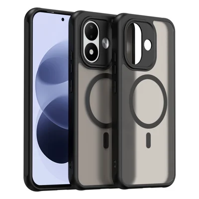 Magnetic Case For Xiaomi Redmi Note 17 5G (Global)  /  17 4G (Global)  /  17 (India / China) 5G Anti Drop Matte PC + TPU Phone Cover - Black