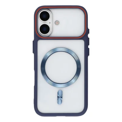 For iPhone 16 Case Frosted PC Back Protective Phone Cover - Blue