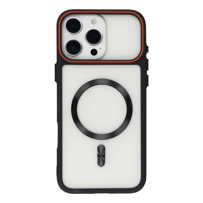 For iPhone 16 Pro Case Frosted PC Back Protective Phone Cover - Black