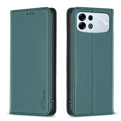  BINFEN COLOR for Oppo A7 Pro Max 5G Leather Case  BF18 Phone Stand Cover with Card Slots - Green