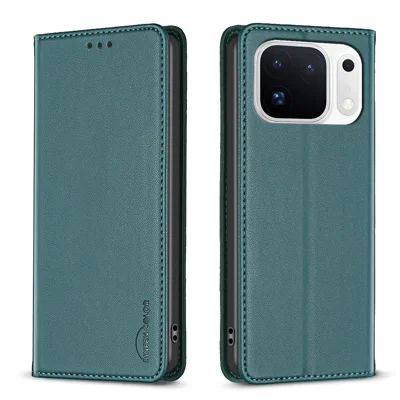  BINFEN COLOR for Oppo Find X10 Pro Max 5G Leather Case  BF18 Phone Stand Cover with Card Slots - Green