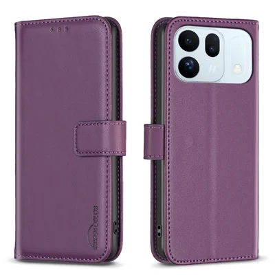 BINFEN COLOR для Oppo Find X10 5G BF17 чехол-кошелек раскладушка из кожи - темно-фиолетовый