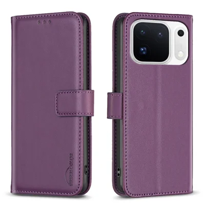  BINFEN COLOR for Oppo Find X10 Pro Max 5G BF17 Phone Case Wallet Folio Flip Leather Cover - Dark Purple