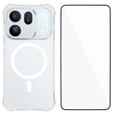  WANLONFENG для Oppo Find X10 5G WL2 Серия 2,0 мм Магнитный чехол Прозрачный ТПУ Задняя крышка телефона с пленкой - Прозрачный