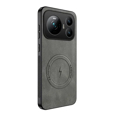 WANLONFENG для Honor Magic9 5G SD1 Серия Магнитный чехол, текстура Nappa, чехол для телефона из ПК и ТПУ - Серый