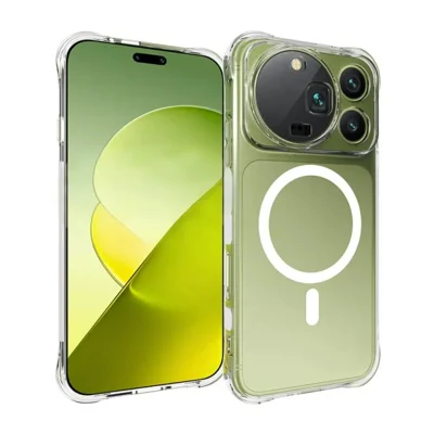 WANLONFENG para Honor Magic9 Pro Max 5G TM1 Série 2,0 mm Capa Magnética Transparente TPU Capa Traseira para Telemóvel - Transparente