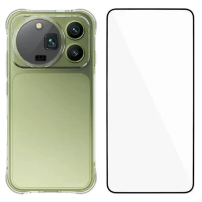 WANLONFENG para Honor Magic9 Pro Max 5G Série WL Capa 2.0mm TPU Capa para Telemóvel com Filme de Vidro Temperado - Transparente