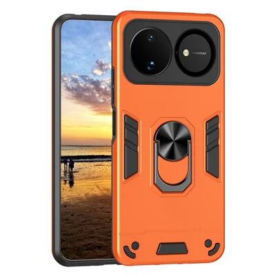 For Huawei nova 16 5G Case PC + TPU Drop Defend Phone Cover with Ring Kickstand - Orange