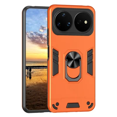For Huawei nova 16 Pro 5G Case PC + TPU Drop Defend Phone Cover with Ring Kickstand - Orange