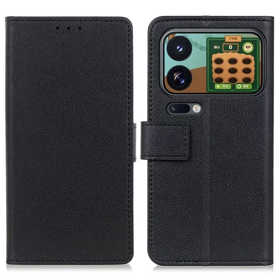 For Xiaomi 18 Pro Max Case PU Leather Stand Wallet Phone Cover - Black