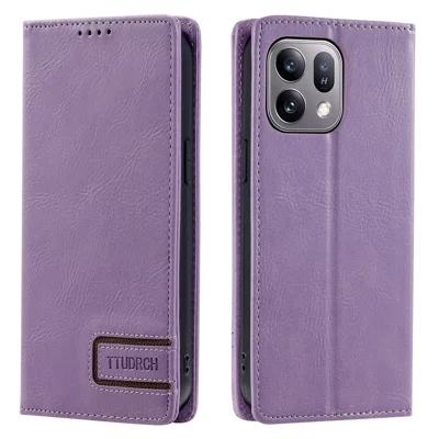 Étui en cuir TTUDRCH Style 007 pour Oppo Find X10 E 5G, étui portefeuille avec technologie de blocage RFID et support - Violet
