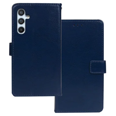 IDEWEI Magnetlås Telefonbeskyttelse til Samsung Galaxy A54 5G, Vildheststruktur Stående Pungebeskyttelse i PU-læder Mod Fald Flip Folio Telefoncover - Blå