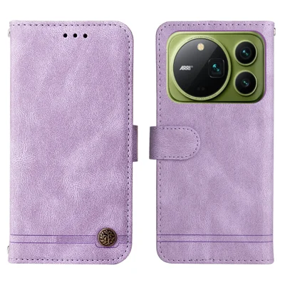  For Honor Magic9 Pro Max 5G Leather Wallet Cases Skin Touch Phone Cover Stand with Strap - Purple