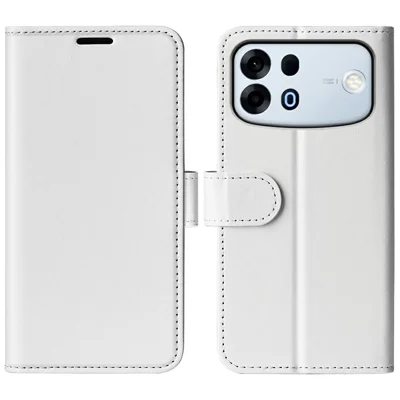 För Oppo A7 Pro Max 5G Skal Crazy Horse Struktur Ställbar Läderskyddsskärm - Vit
