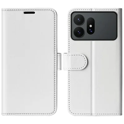 Étui pour Samsung Galaxy S27 Ultra avec texture cuir cheval sauvage, étui portefeuille avec support - Blanc