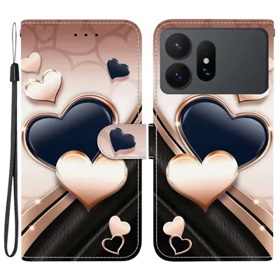 For Samsung Galaxy S27 Ultra Leather Case Stand Wallet Pattern Printing Phone Cover with Wrist Strap - Love