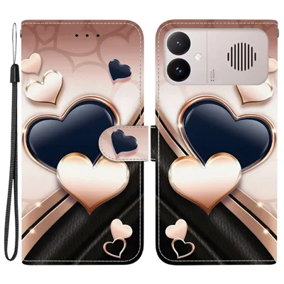 Cover per Xiaomi Redmi K90 Max 5G / K90 Ultra 5G in Pelle con Supporto, Portafoglio, Stampa con Motivo a Cuore e Cinturino da Polso - Amore