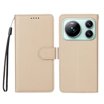  For Honor Magic9 5G Case RFID Blocking 3 Card Slots PU Leather Phone Cover with Wrist Strap - Creamy White