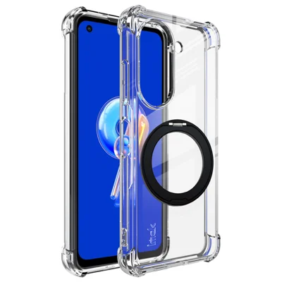  IMAK for Asus Zenfone 10 5G / Asus Zenfone 9 5G Case Magnetic Rotating Kickstand Airbag Shockproof Soft TPU Phone Cover - Black