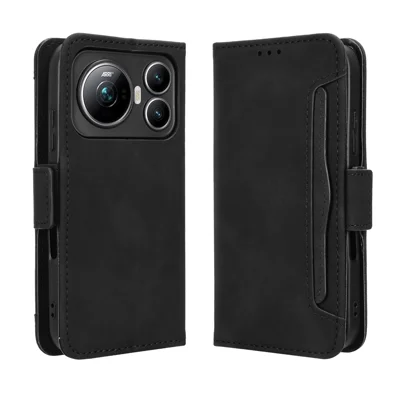  For Honor Magic9 5G Leather Case Phone Wallet Cover with Multiple Card Slots - Black