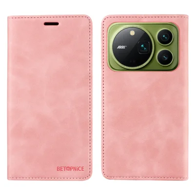  BETOPNICE for Honor Magic9 Pro Max 5G Case  Magnetic Closure RFID Blocking Wallet Stand Leather Phone Cover - Pink