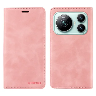  BETOPNICE for Honor Magic9 5G Case  Magnetic Closure RFID Blocking Wallet Stand Leather Phone Cover - Pink