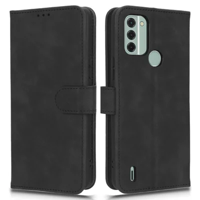 Skin-touch Feeling Phone Cover For Nokia C31 4G Shockproof PU Leather Flip Wallet Case Stand Phone Shell - Black
