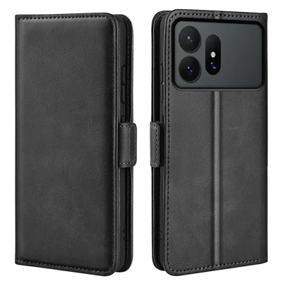 For Samsung Galaxy S27 Ultra Case Calf Texture Leather Wallet Phone Cover - Black