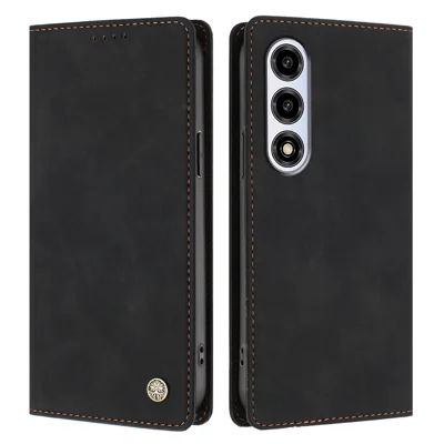 Til ZTE nubia A77 5G Case HX RFID-blokerende wallet stående læder flip telefonbeskytter - Sort