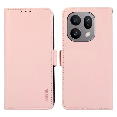 ABEEL لـ Oppo Find X10 E 5G غطاء هاتف جلدي بمحفظة تمنع التتبع الإلكتروني - وردي