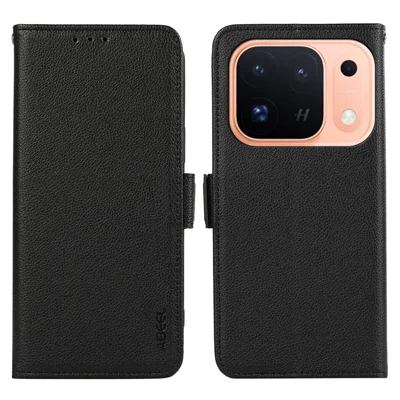 ABEEL Capa para Oppo Find X10 Pro Max 5G com Textura de Lichia, Capa de Couro PU com Proteção contra RFID - Preto