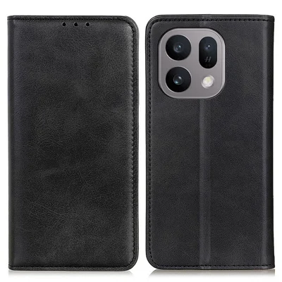 Til Oppo Find X10 E 5G Case Kødhåndtaske Splitlæder Flip Wallet Telefonbeskyttelse - Sort