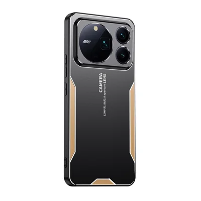 For Honor Magic9 Pro Max 5G Phone Case Aluminium Alloy TPU PC Back Cover - Gold