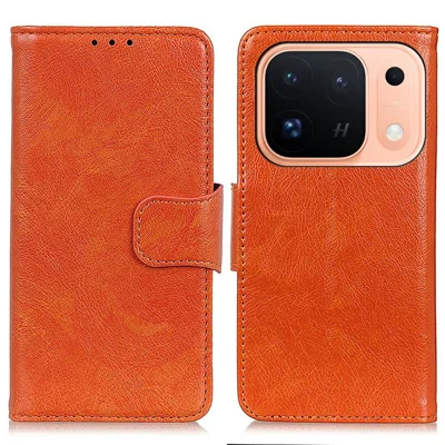Étui pour Oppo Find X10 Pro Max 5G, housse portefeuille en cuir synthétique texturé Nappa avec stand - Orange