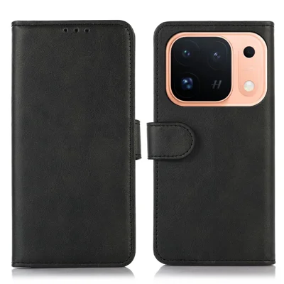 Coque pour Oppo Find X10 Pro Max 5G, étui portefeuille en cuir texturé vachette avec support - Noir