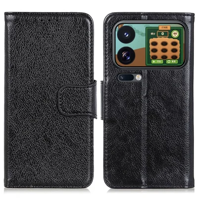 For Xiaomi 18 Pro Max Case Nappa Texture Split Leather Wallet Phone Cover - Black