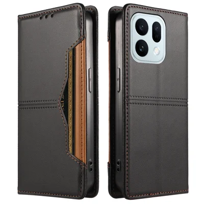  For Oppo Find X10 E 5G Wallet Case Ekstern kortplads Magnetisk lukning Læder telefonbeskyttelse - Sort