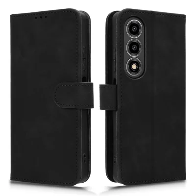Til ZTE nubia A77 5G Læderetui Hudfølelse Anti-drop Tegnebog Ståetui Klaphætte - Sort