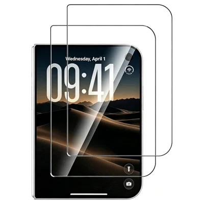 2 pièces pour iPhone Duo HD Film protecteur d'écran clair Anti-explosion Verre trempé à bord incurvé 2.5D, NON recouvrement complet - Transparent