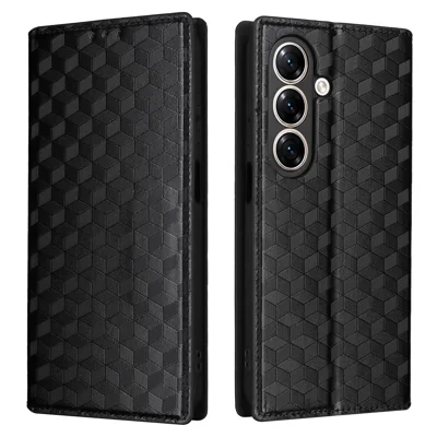 Til ZTE nubia A77 4G Task Wallet Rombe Mønstertryk PU Læder Telefondekning - Sort