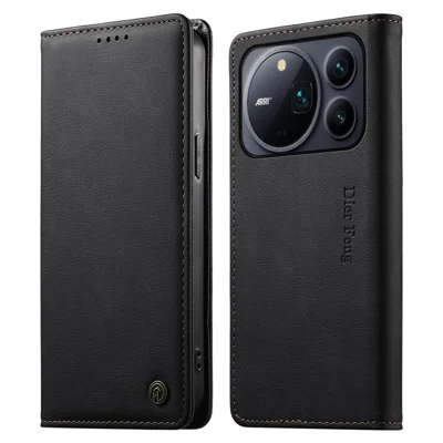 DIERFENG DF-019 For Honor Magic9 Pro Max 5G Leather Wallet Case Magnetic Flip Cover with Card Slots RFID Blocking - Black