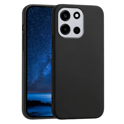  For OnePlus Nord CE6 5G / OnePlus Turbo 6 5G / OnePlus Turbo 6V 5G / OnePlus Nord 6 5G Case Soft TPU Anti-Drop Non-Slip Texture Phone Cover - Black