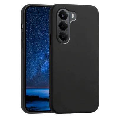  For OnePlus Turbo 6X 5G Case Soft TPU Anti-Drop Non-Slip Texture Phone Cover - Black