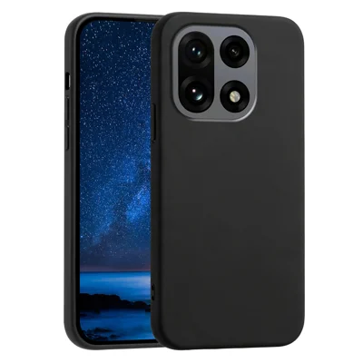 Voor OnePlus 15 5G hoesje zacht TPU Anti-Val Anti-glibberstructuur telefoonhoesje - Zwart