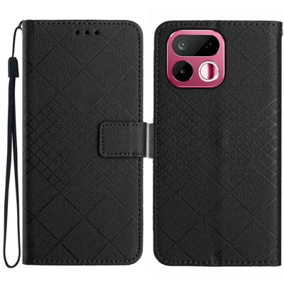 Til Realme 16T 5G Case Wallet påtrykt PU-læder Flip Folio telefonbeskyttelse - Sort