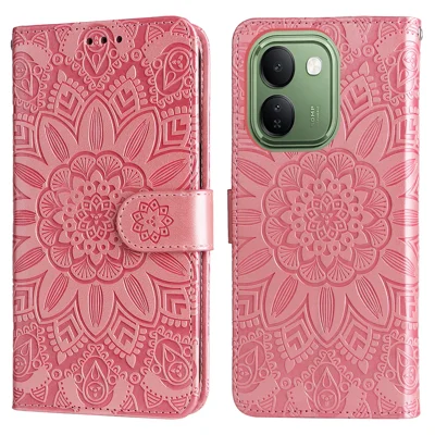  For vivo iQOO Z11S 5G Case Sunflower Imprint Leather Wallet Phone Cover - Pink