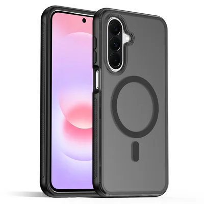 Magnetic Case For Samsung Galaxy A26 5G  /  A18 5G  /  A18 4G  /  A17 5G  /  A17 4G  /  A16 5G  /  A16 4G Translucent Matte Skin Touch PC + TPU Phone Back Cover - Black