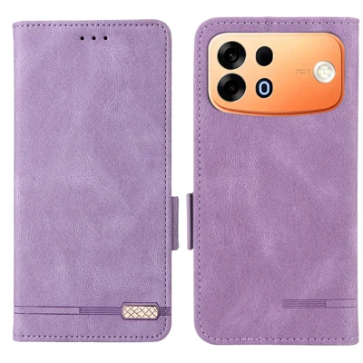 För Oppo A7 Pro Max 5G låder Läderplånbok Flip telefonfodral med hårddetalj - Lila