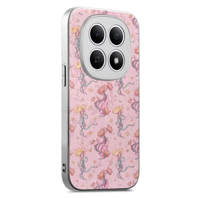 For Xiaomi Redmi Note 15 Pro 5G (Global) Magnetic Case Floral Pattern Printing PU Leather Coated PC TPU Anti Drop Phone Back Cover - Pink